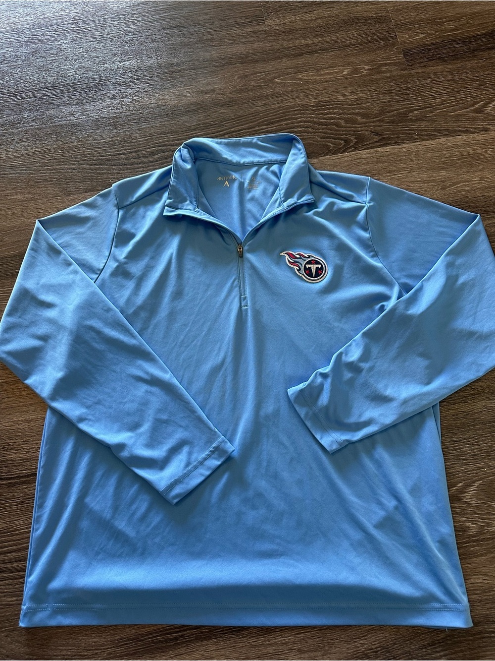 Antigua Men's XL Blue Tennessee Titans 1/4 Zip Mock Neck Pullover NFL